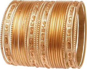 Touchstone "Colorful 2 Dozen Bangle Collection Indian Bollywood Alloy Designer Jewelry Special Large Size Bangle Bracelets Set of 24 in Gold Tone for Women.