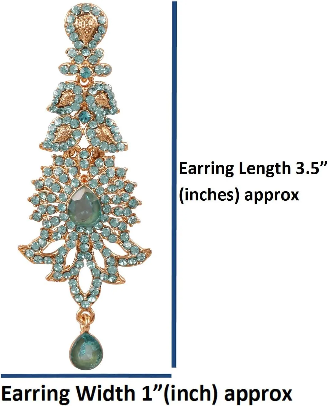 Touchstone "Hollywood Glamour Oscar Collection" Extra Long Chandelier Earrings Indian Paisley Motif Designer Bridal Jewelry In Antique Gold or White Tone for Women.