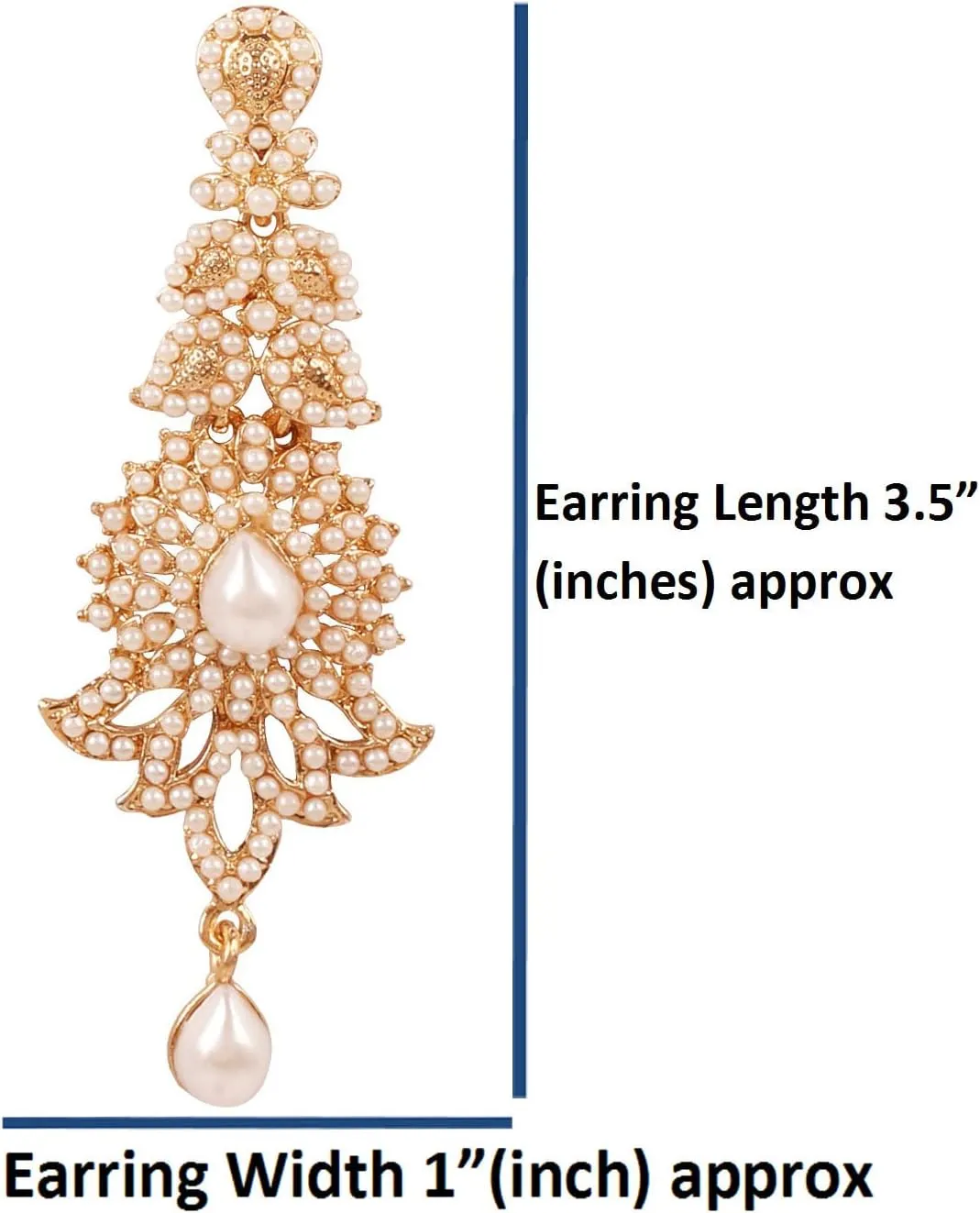 Touchstone "Hollywood Glamour Oscar Collection" Extra Long Chandelier Earrings Indian Paisley Motif Designer Bridal Jewelry In Antique Gold or White Tone for Women.