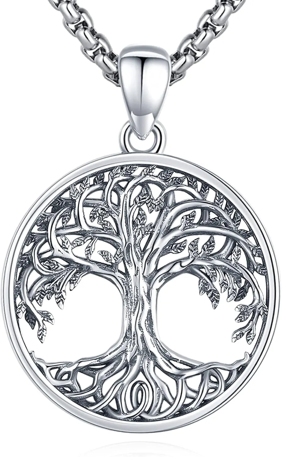 Tree of Life Necklace Sterling Silver Crystal Abalone Shell Tree Pendant with Heart Family Tree Jewelry for Women Mother's Day Gifts