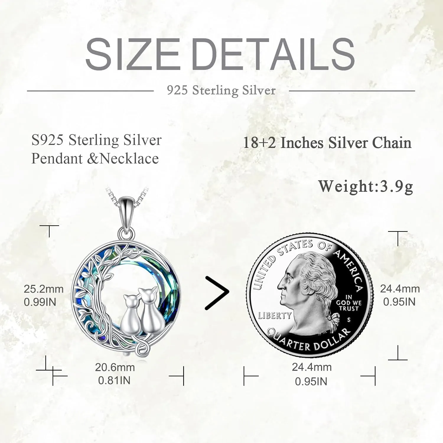 Turtle/Black Cat/Compass Necklace Sterling Silver Crystal Pendant Necklaces Cute Animal Jewerly for Women Mom