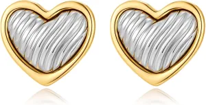 Two Tone Studs Earrings for Women Gold Silver Oval Heart Teardrop Statement Stud Earring Vintage Geometric Earrings Lightweight Trendy Jewelry