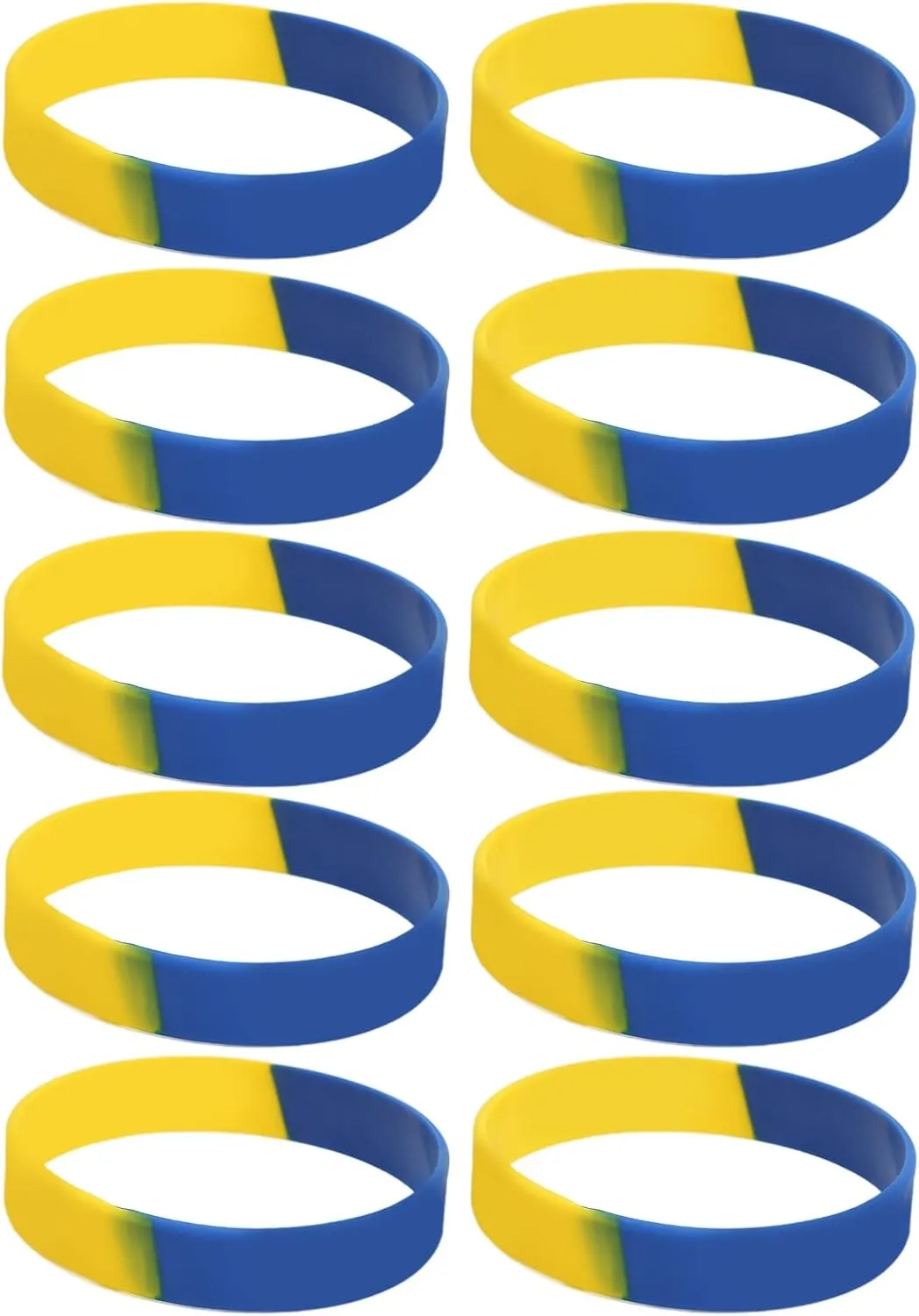 Ukrainian Rubber Bracelet 10pcs Ukraine Flag Bracelet Great Gift for Game Events!