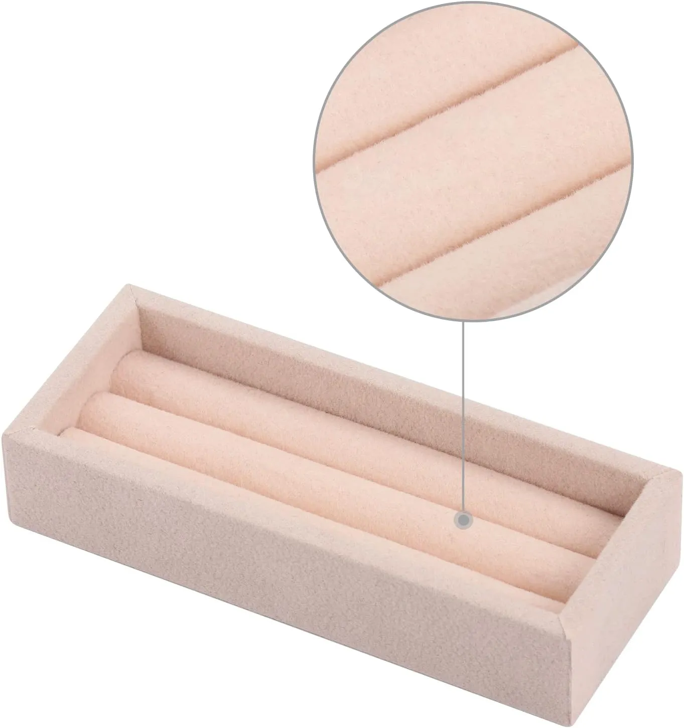 Valyria 2 Slots Velvet Small Ring Organizer Set of 2 Earrings Trays Showcase Display Storage Insert Holder for Jewelry Box, Drawer, Dresser