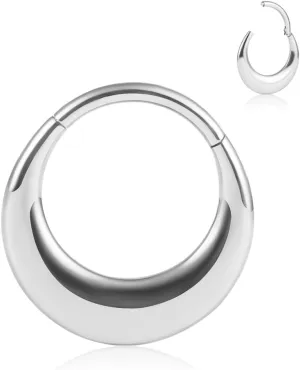 Vankula 16G/8mm Septum Ring Hoop, 316l Stainless Steel Segment Nose Rings for Men and Women, Hypoallergenic Cartilage Clicker Hoop Earrings Piercing Jewelry for Daith, Tragus, Rook