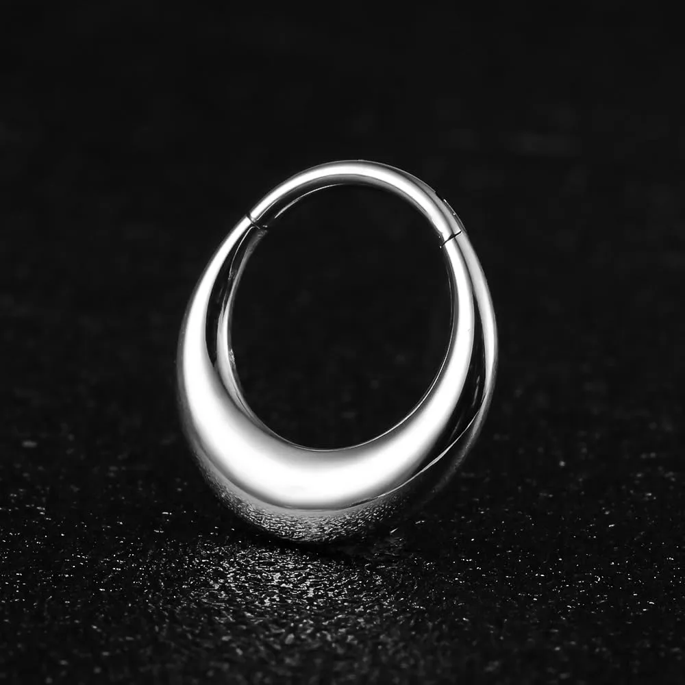 Vankula 16G/8mm Septum Ring Hoop, 316l Stainless Steel Segment Nose Rings for Men and Women, Hypoallergenic Cartilage Clicker Hoop Earrings Piercing Jewelry for Daith, Tragus, Rook