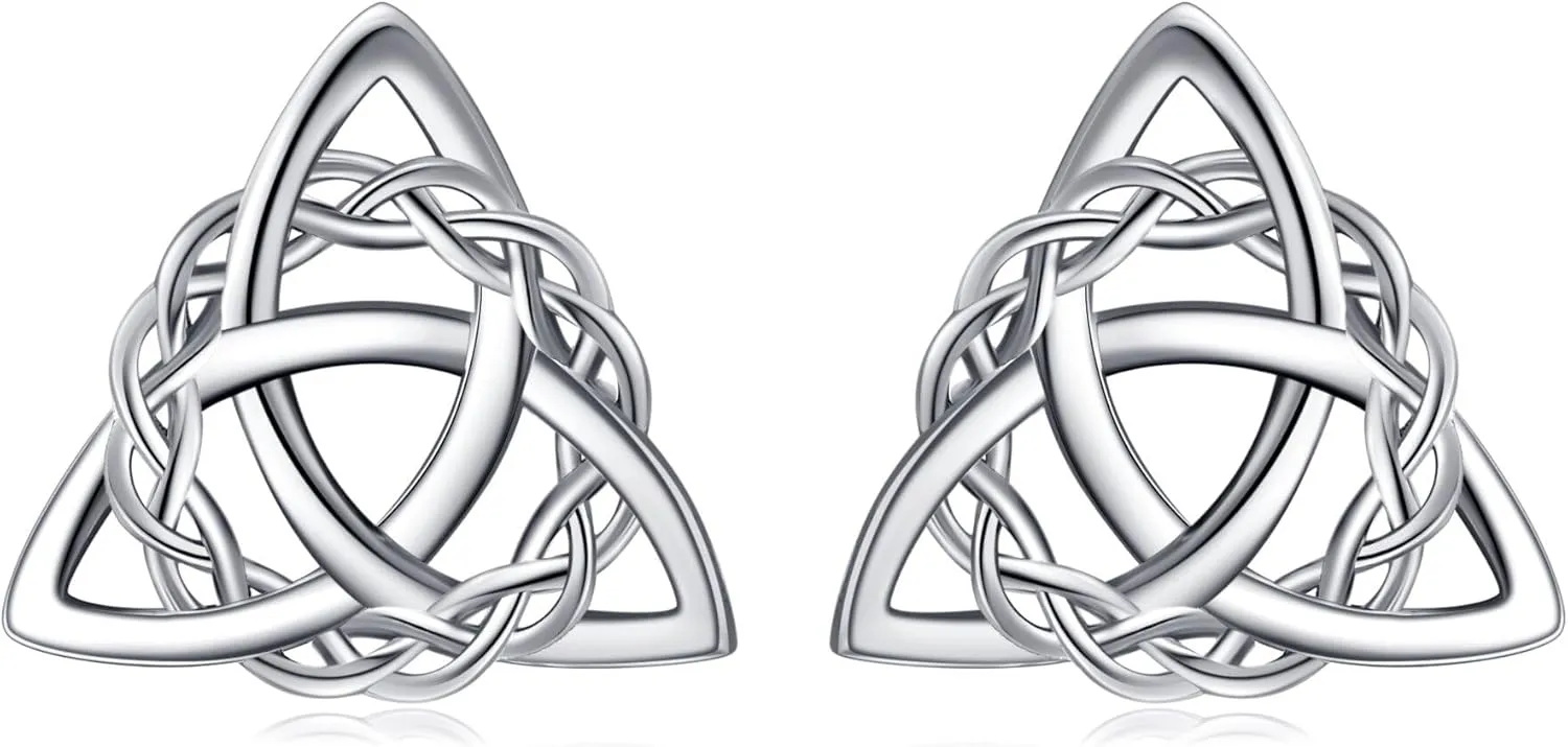 Viking Rune/Spike/Dragon/Celtic Knot/Skull Earrings Sterling Silver Black Onyx/Black Cubic Zircon Earrings Vegvisir Jewelry for Women Men