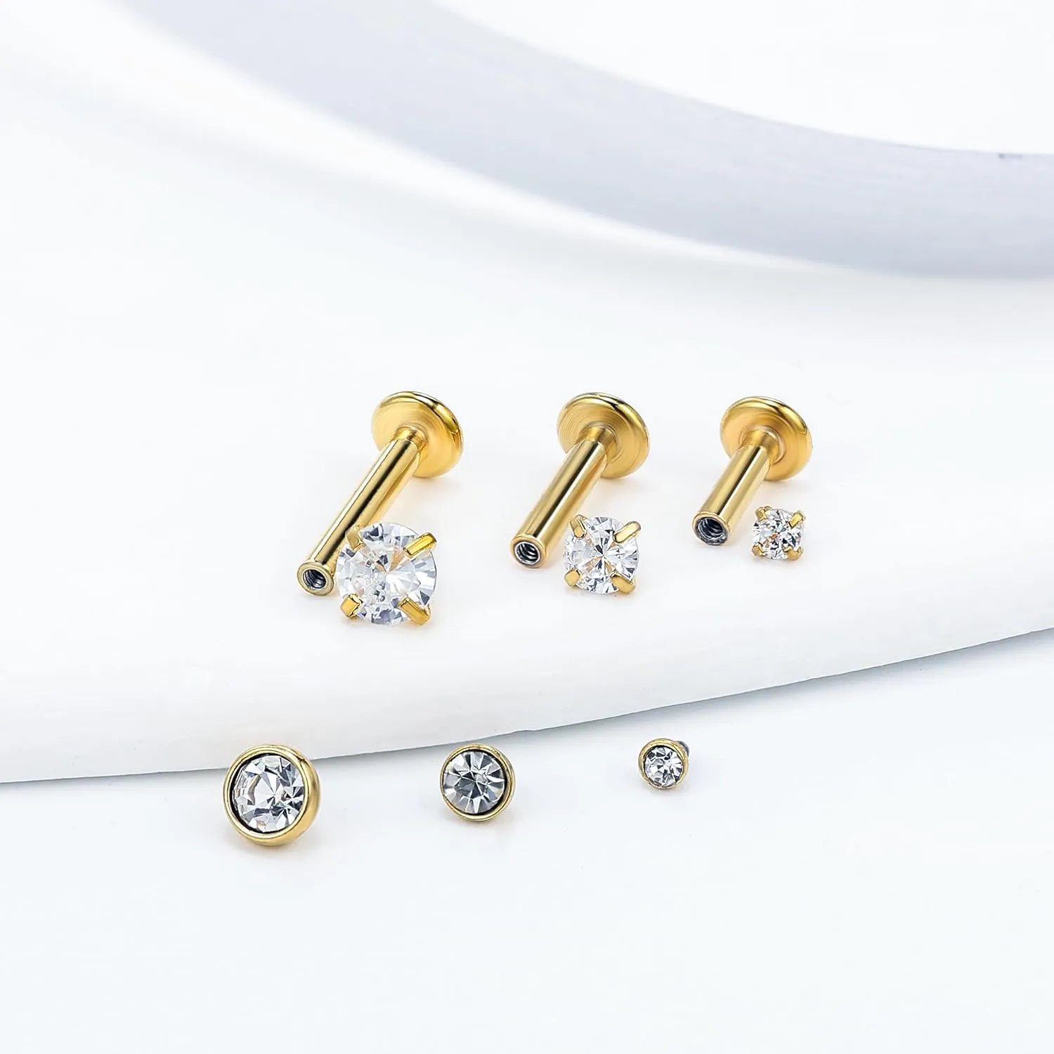 Vsnnsns 14G Lip Rings Stainless Steel Tragus Helix Conch Piercing Jewelry Snake Bite Piercing Monroe Lip Rings Labret Medusa Cartilage Lobe Earrings Piercing Jewelry Cubic Zirconia 2MM 3MM 4MM
