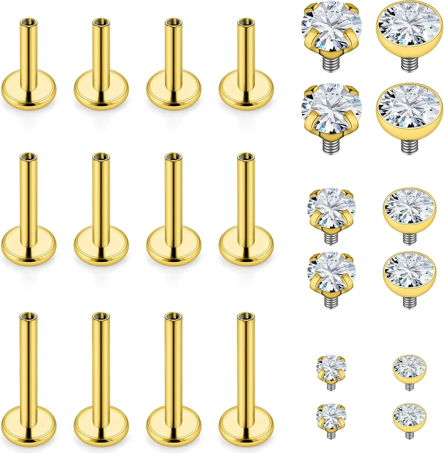 Vsnnsns 14G Lip Rings Stainless Steel Tragus Helix Conch Piercing Jewelry Snake Bite Piercing Monroe Lip Rings Labret Medusa Cartilage Lobe Earrings Piercing Jewelry Cubic Zirconia 2MM 3MM 4MM