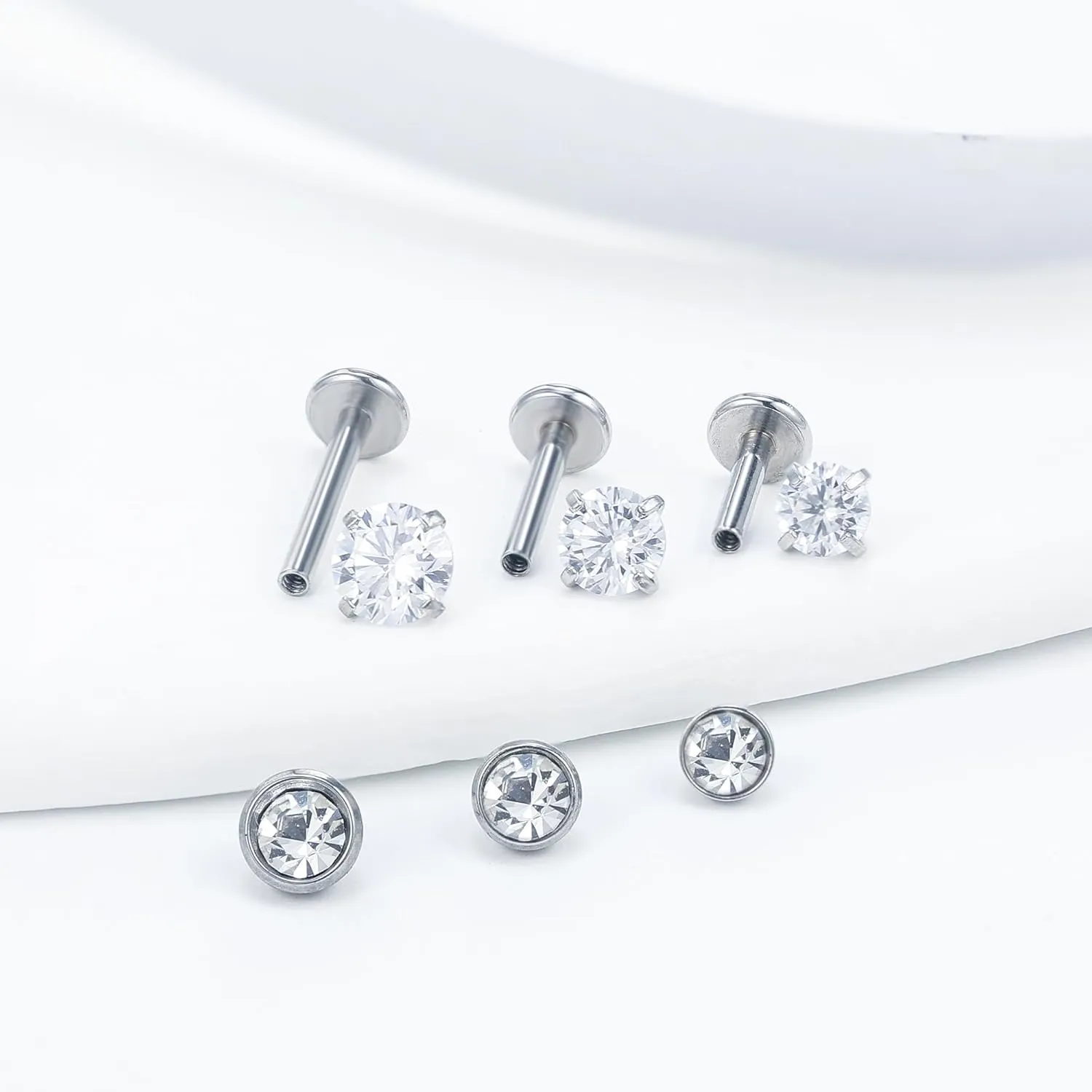 Vsnnsns 16G Lip Rings Stainless Steel Tragus Helix Conch Piercing Jewelry Snake Bite Piercing Monroe Lip Rings Labret Medusa Cartilage Lobe Earrings Piercing Jewelry CZ 2MM 2.5MM 3MM 3.5MM 4MM 4.5MM