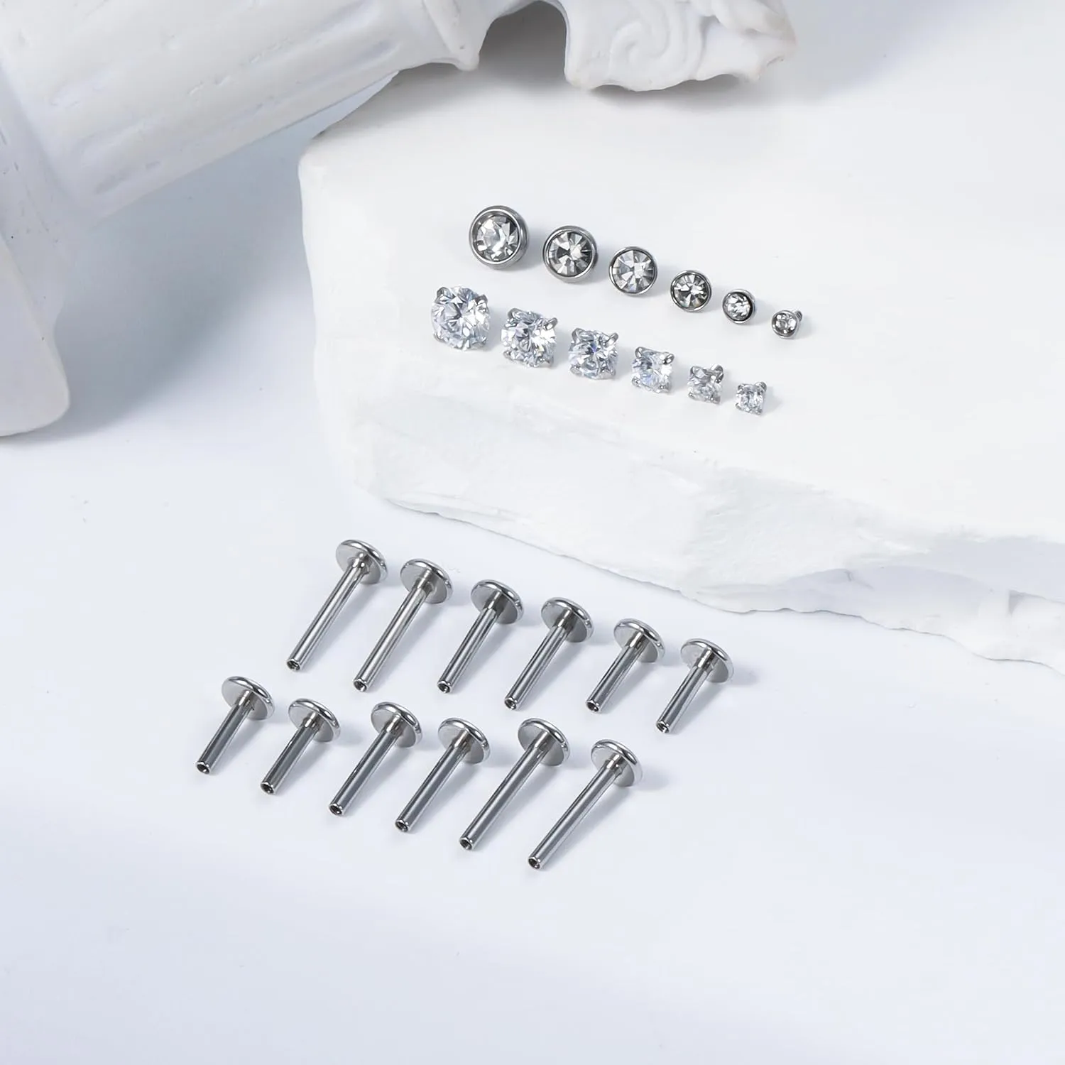 Vsnnsns 16G Lip Rings Stainless Steel Tragus Helix Conch Piercing Jewelry Snake Bite Piercing Monroe Lip Rings Labret Medusa Cartilage Lobe Earrings Piercing Jewelry CZ 2MM 2.5MM 3MM 3.5MM 4MM 4.5MM