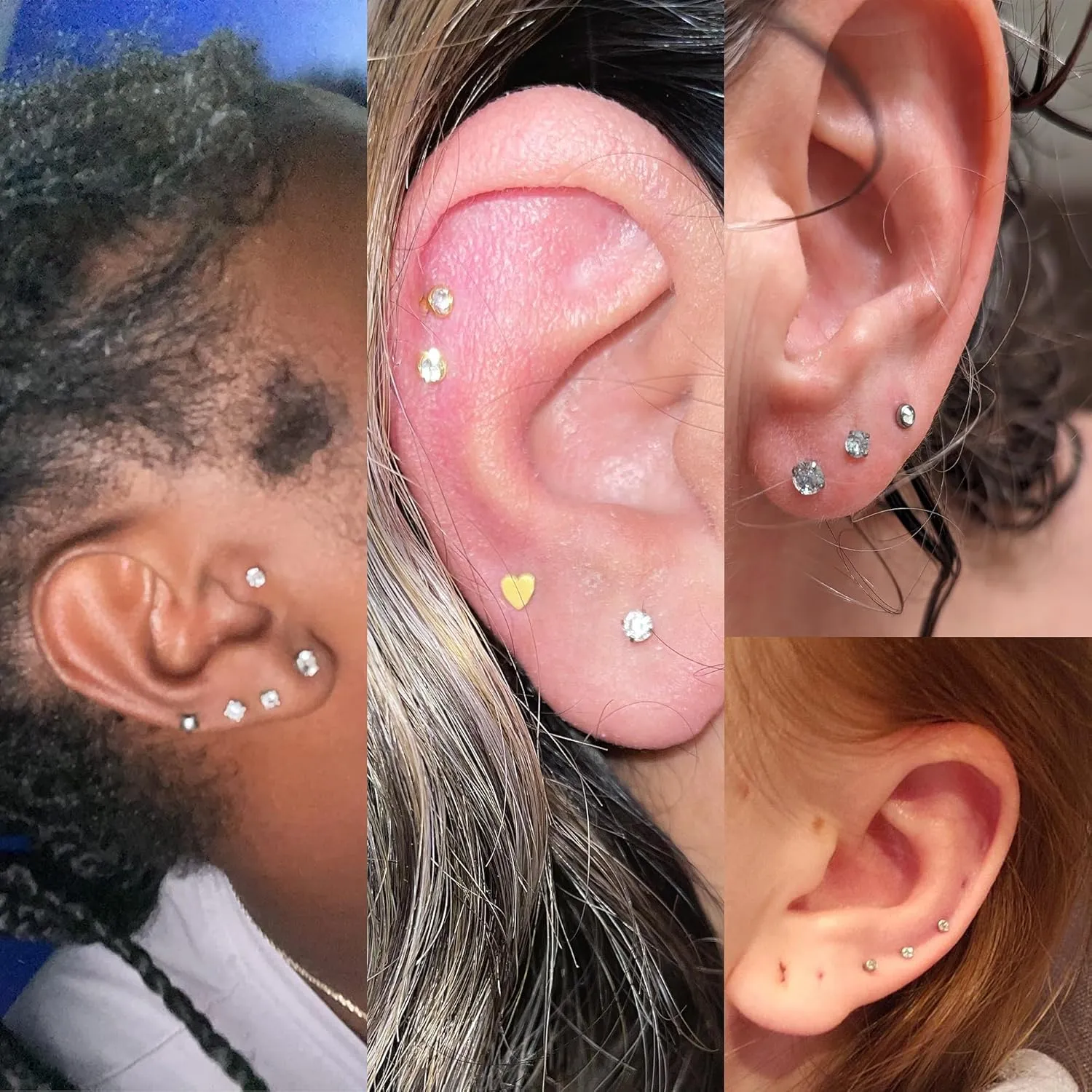 Vsnnsns 16G Lip Rings Stainless Steel Tragus Helix Conch Piercing Jewelry Snake Bite Piercing Monroe Lip Rings Labret Medusa Cartilage Lobe Earrings Piercing Jewelry CZ 2MM 2.5MM 3MM 3.5MM 4MM 4.5MM
