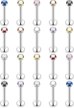 Vsnnsns 16G Lip Rings Stainless Steel Tragus Helix Conch Piercing Jewelry Snake Bite Piercing Monroe Lip Rings Labret Medusa Cartilage Lobe Earrings Studs Piercing Jewelry 6MM 8MM 10MM Silver