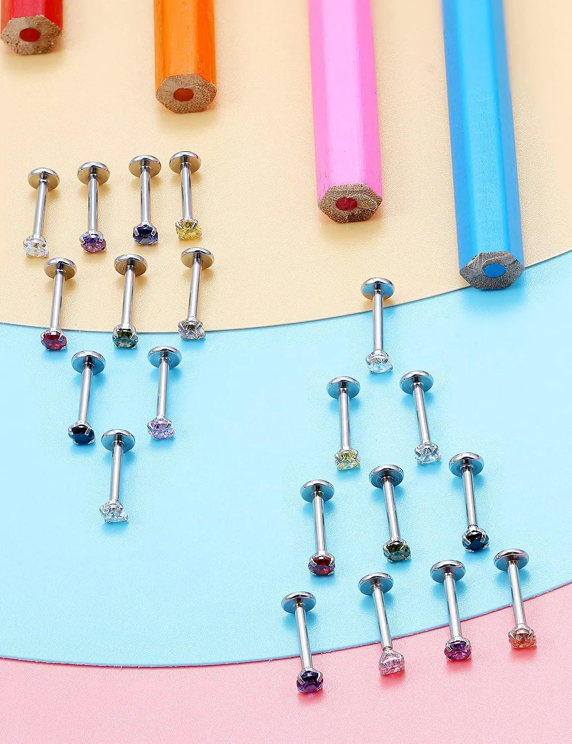 Vsnnsns 16G Lip Rings Stainless Steel Tragus Helix Conch Piercing Jewelry Snake Bite Piercing Monroe Lip Rings Labret Medusa Cartilage Lobe Earrings Studs Piercing Jewelry 6MM 8MM 10MM Silver