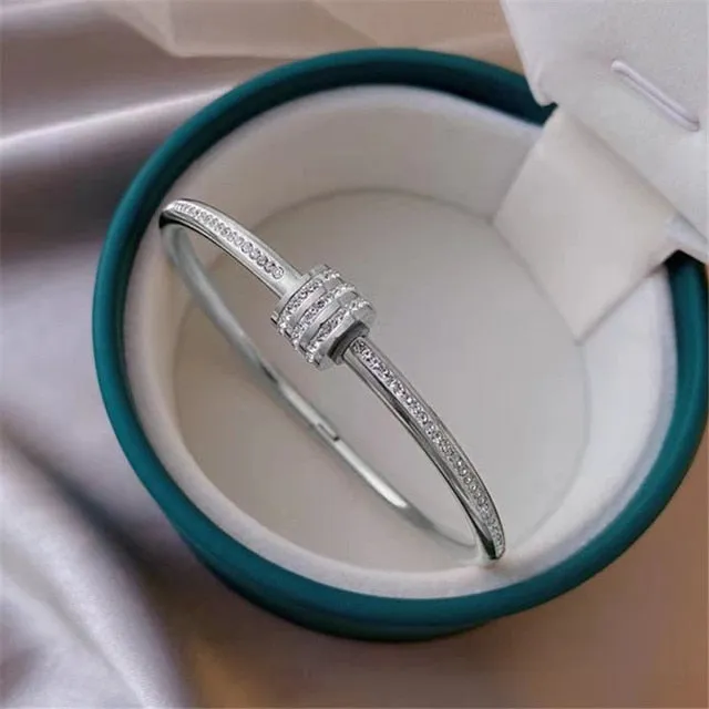 White Shellfish Board Bend Metal Geometric Overlap Acetic Resin Open Bangle