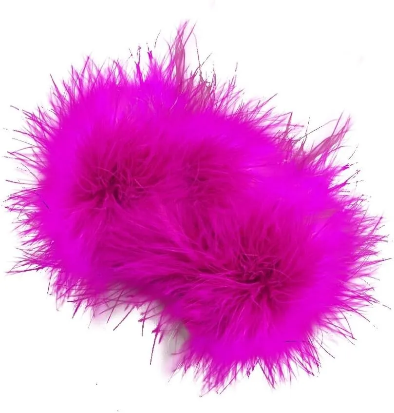 Women's Feather Slap Bracelets, Furry Turkey Feather Cuffs Slaps on Feather Bracelets Circle Slap Ring Cuff Sleeves for Women Girls Party Favors