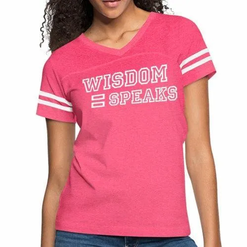Womens Graphic Vintage Tee, Wisdom Speaks Sport T-shirt