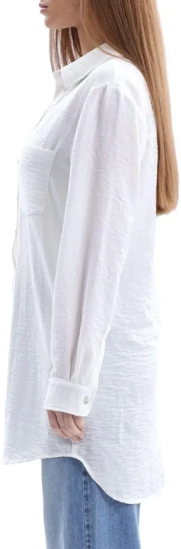 Women's Linen Button-up Tunics Shirt Dresses