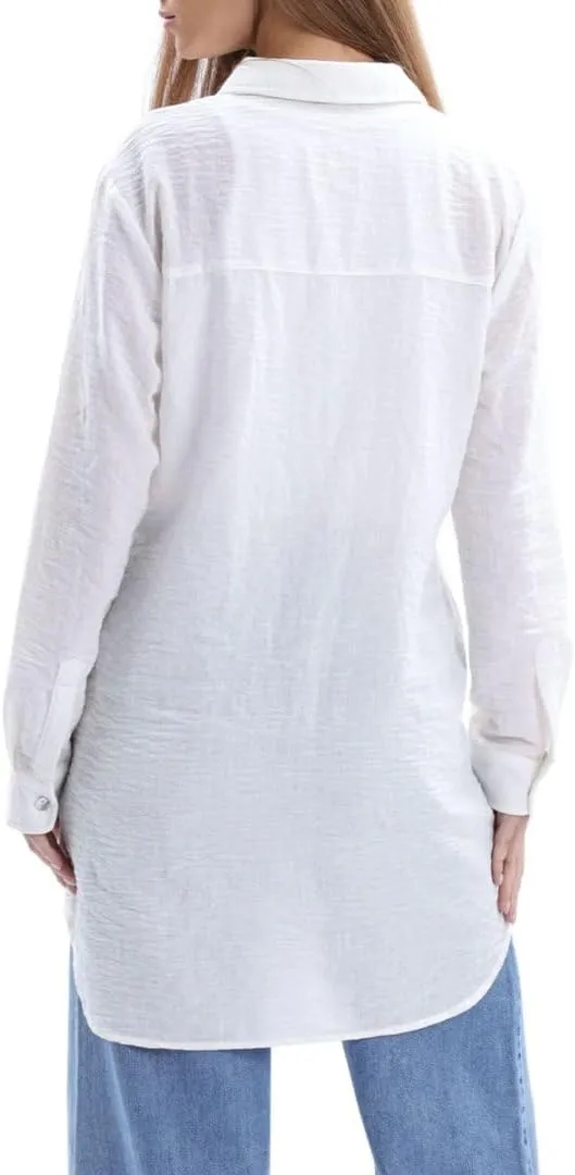 Women's Linen Button-up Tunics Shirt Dresses