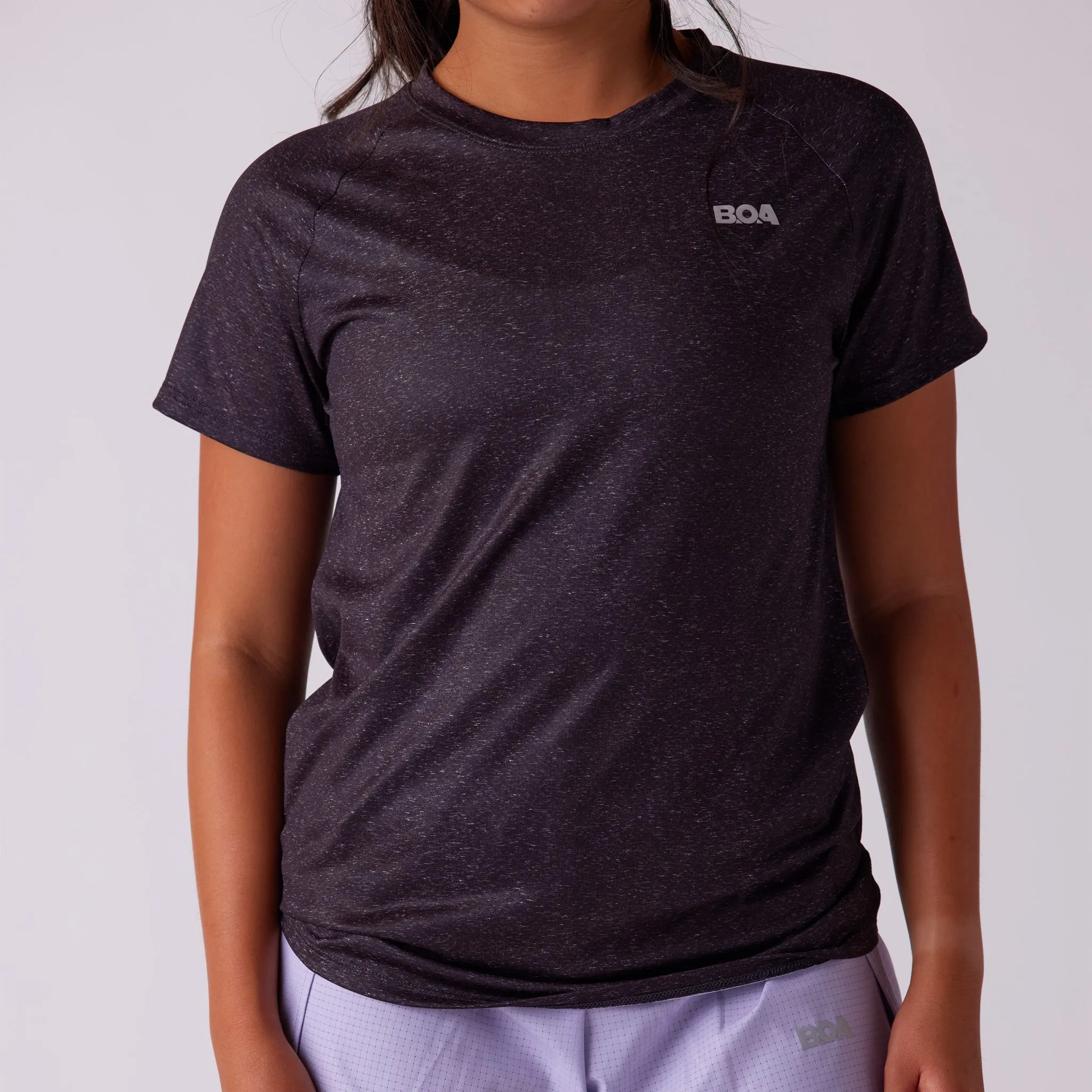 Women's Vapor Lite Tempo SS Tee - Heather Black