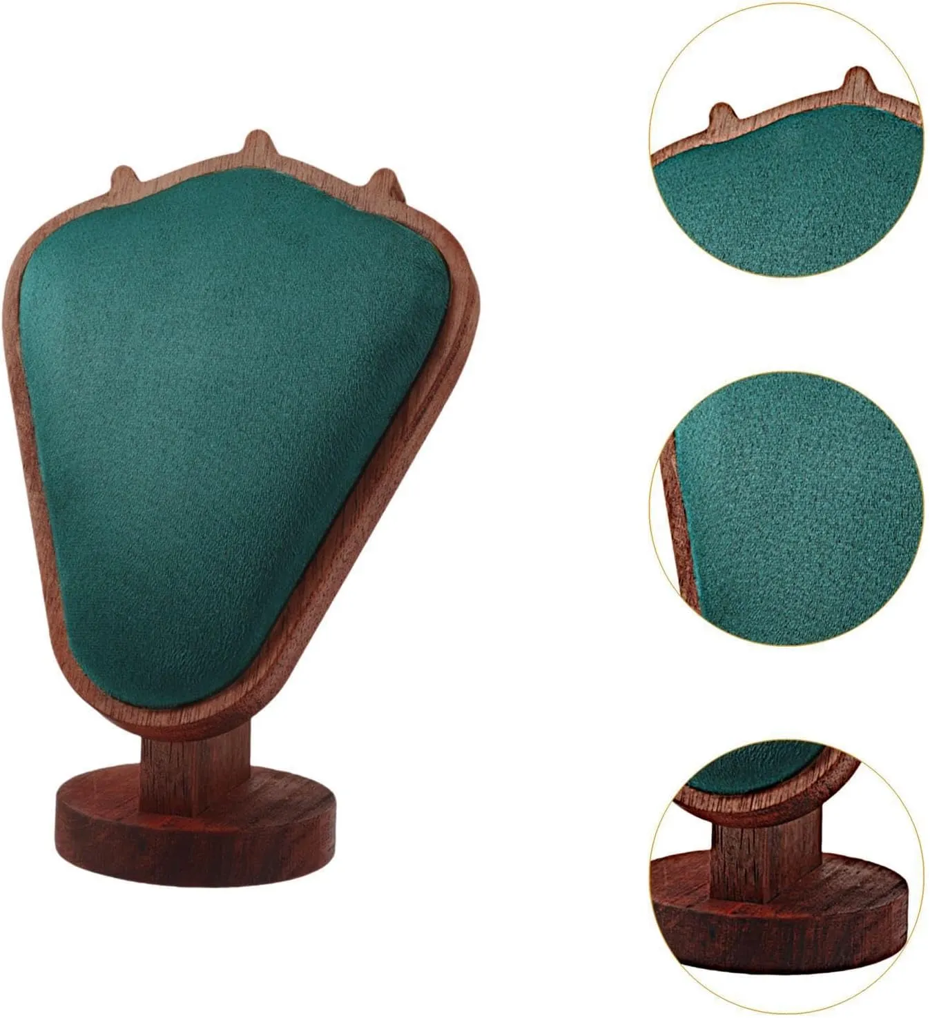Wooden Jewelry Display Stand with Heart-Shaped Necklace - Perfect for Showcasing Fine Jewelry, Necklaces, and Earrings - Jewelry Display , Heart Shaped Necklace, Jewelry Organizer (DARK GREEN)