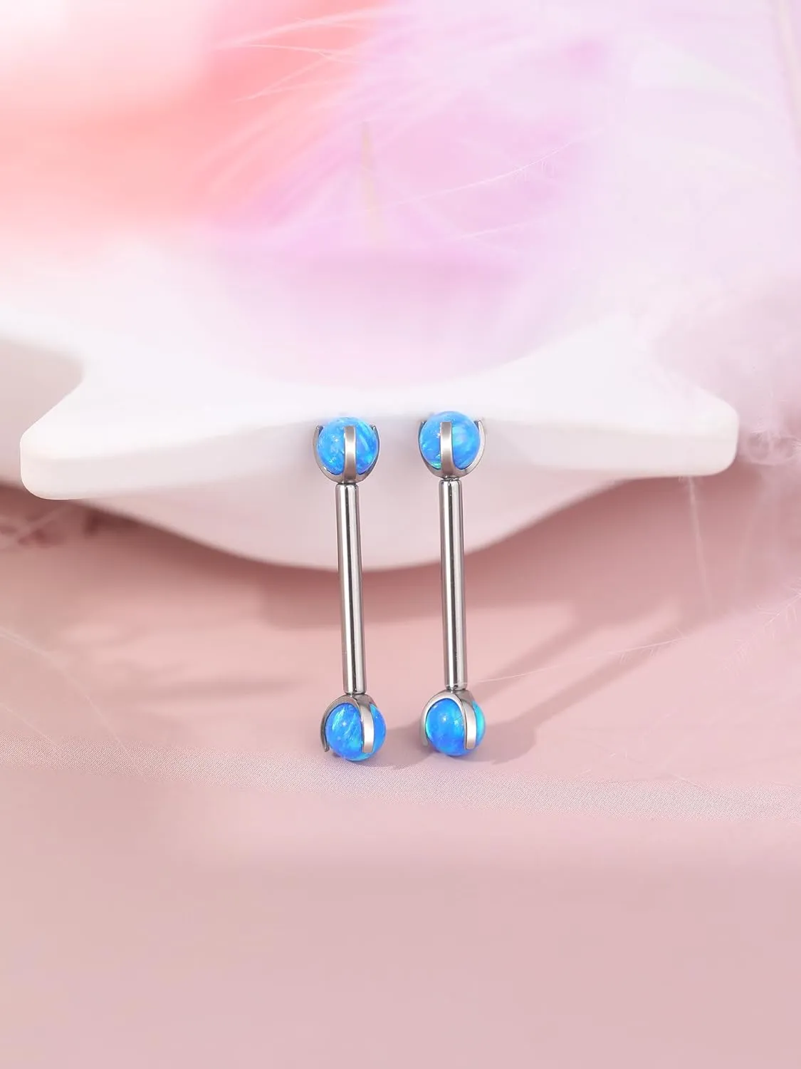 Xpircn Titanium Nipple Rings 14 Gauge Nipple Piercing Jewelry 12/14/16 mm Barbell 1 Pair, Silver/Gold
