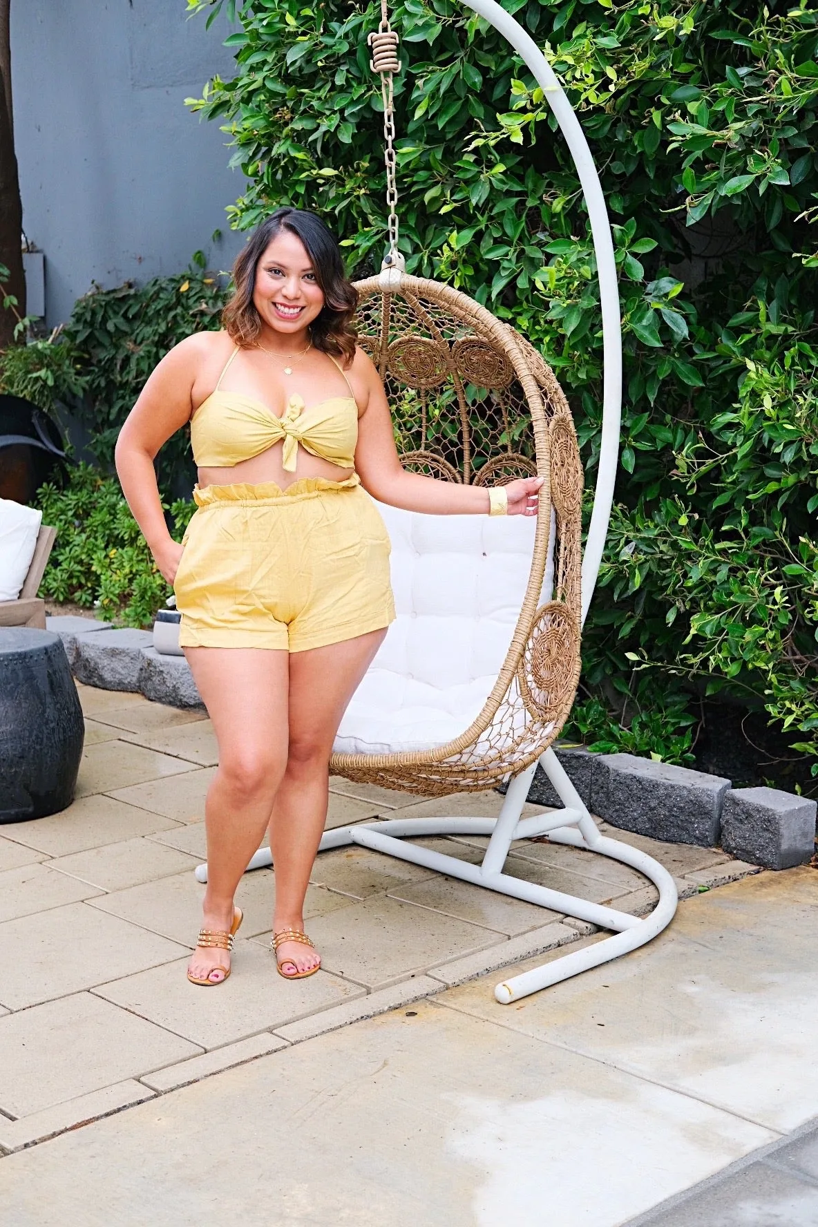 Yellow High Waist Shorts