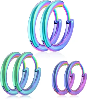 Yolev 316L Surgical Stainless Steel Small Hoop Earrings 8mm 10mm 12mm Hypoallergenic Thin Hoop for Hypoallergenic Cartilage Earrings Lightweight Small Hoop Earrings