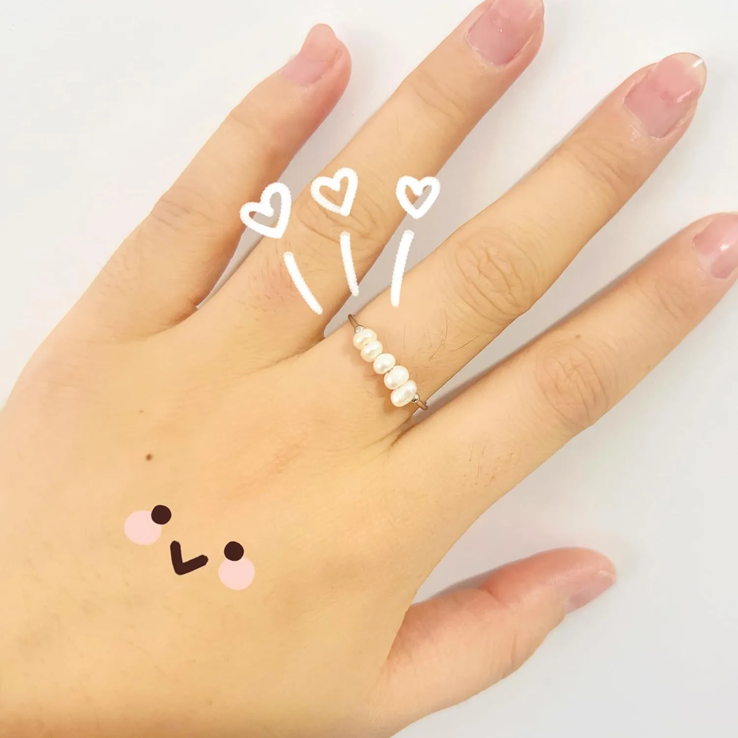 ZMANYIJEW Freshwater Pearl Ring for women,Dainty Minimalistic 316L Stainless Steel Gold Stacking Statement Wedding Finger Pearl Rings Holiday Gift for Women