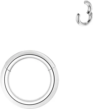 ZS Hinged Segment Clicker PA Ring Spring Action BCR Rings, 2G 4G 6G 8G 10G 12G Septum Nose Rings, Surgical Steel Pierced Body Jewelry for Men Women